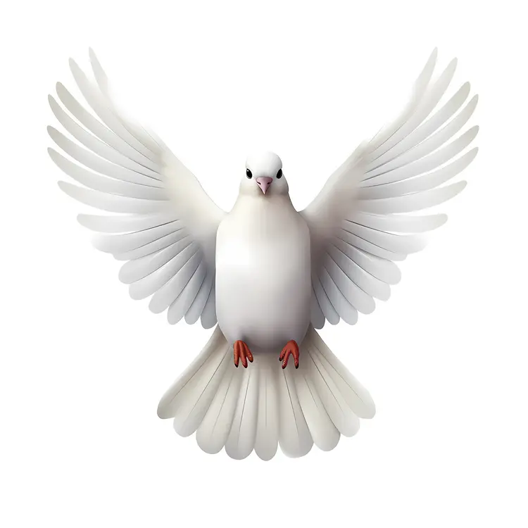 White Dove with Spread Wings
