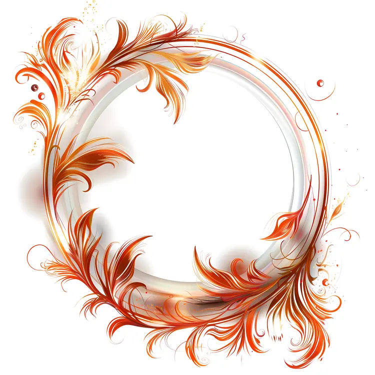 Orange Feather Wreath