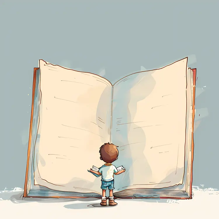 Child with Giant Book