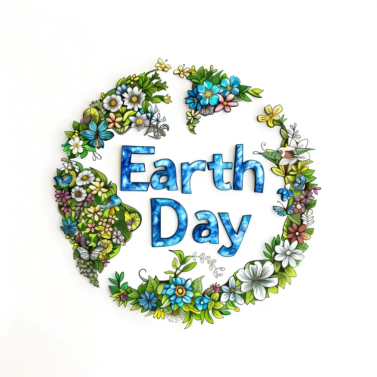Earth Day Celebration with Floral Elements