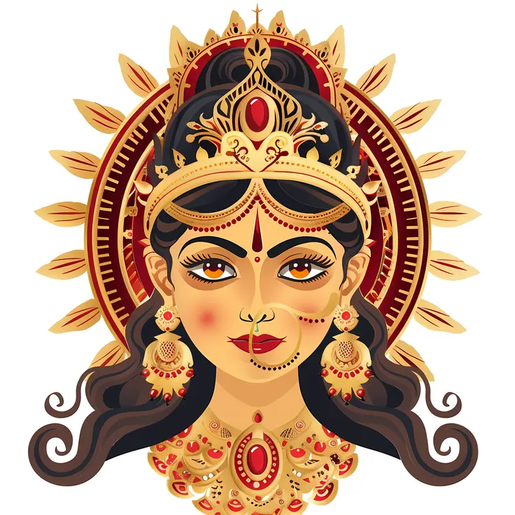 Golden Divine Goddess Face