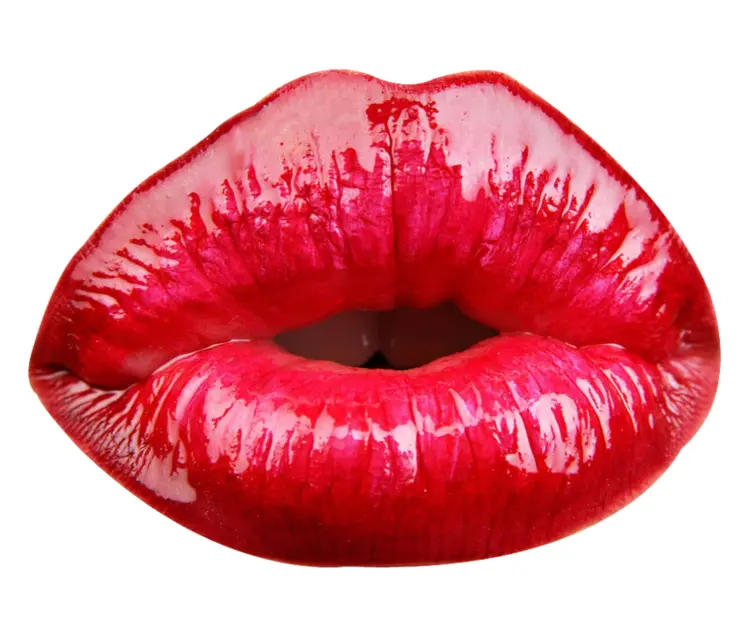 Glossy Red Lips