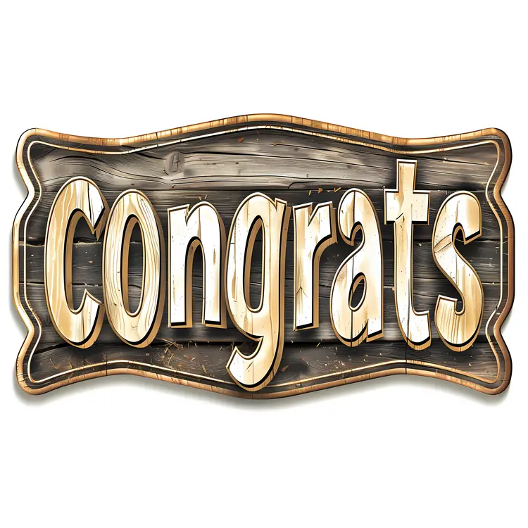 Wooden Congrats Sign