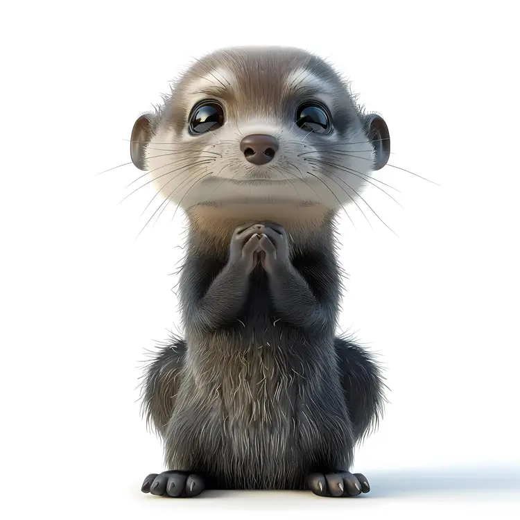 Adorable Cartoon Otter Illustration