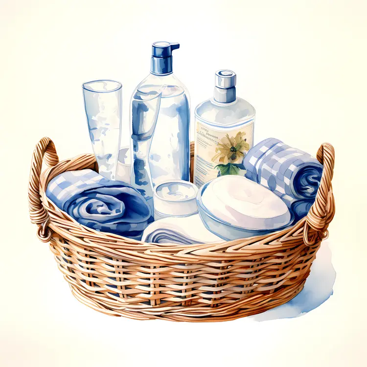 Basket with Toiletries and Towels