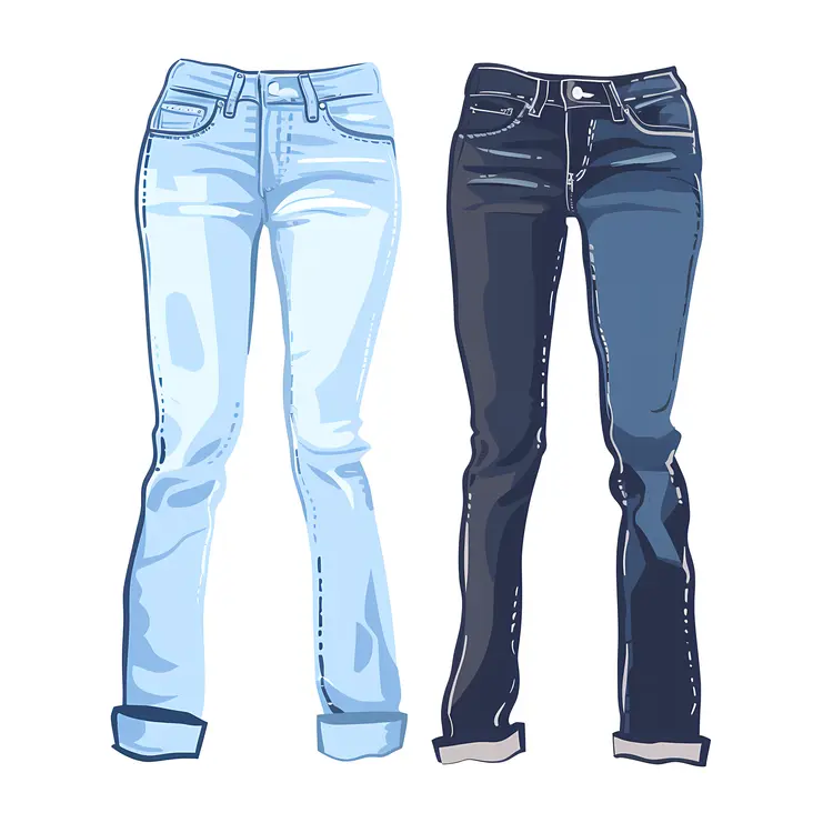 Pair of Blue Jeans Illustration