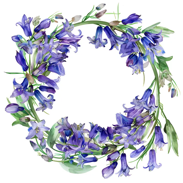 Vibrant Bluebell Flower Wreath