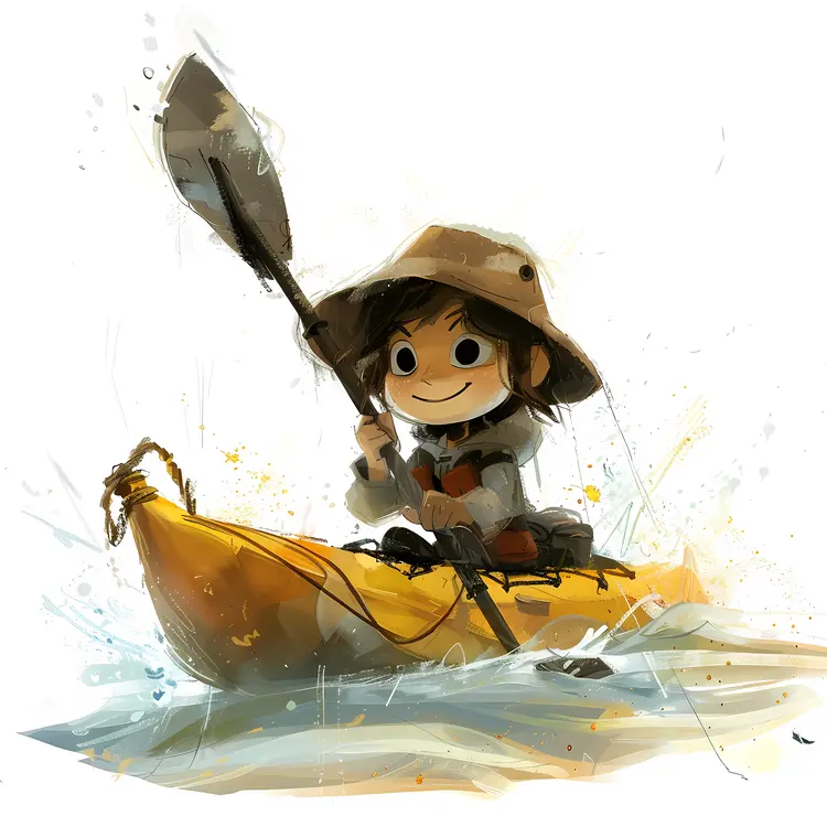 Child Kayaking with a Smile
