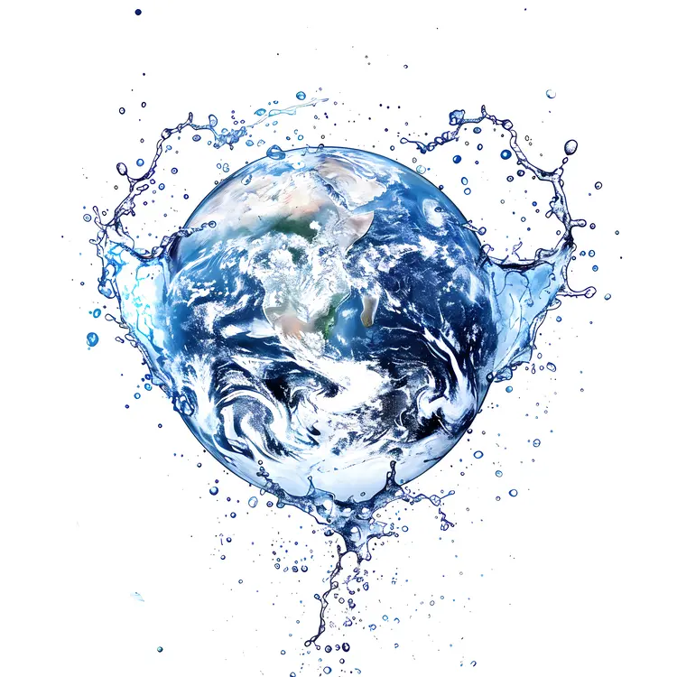 Earth with Water Splash