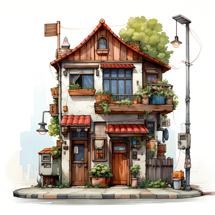 Small cute doodle house