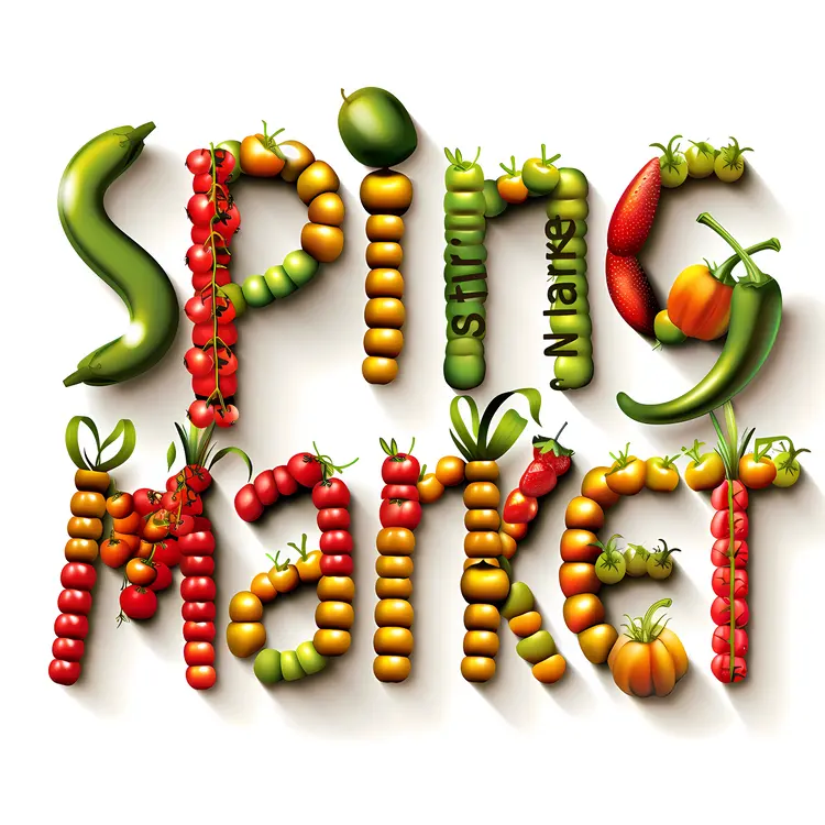 Spring Market with Fresh Produce
