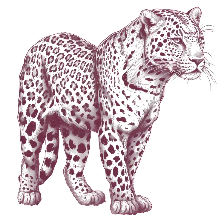 Illustrated Leopard with Spots