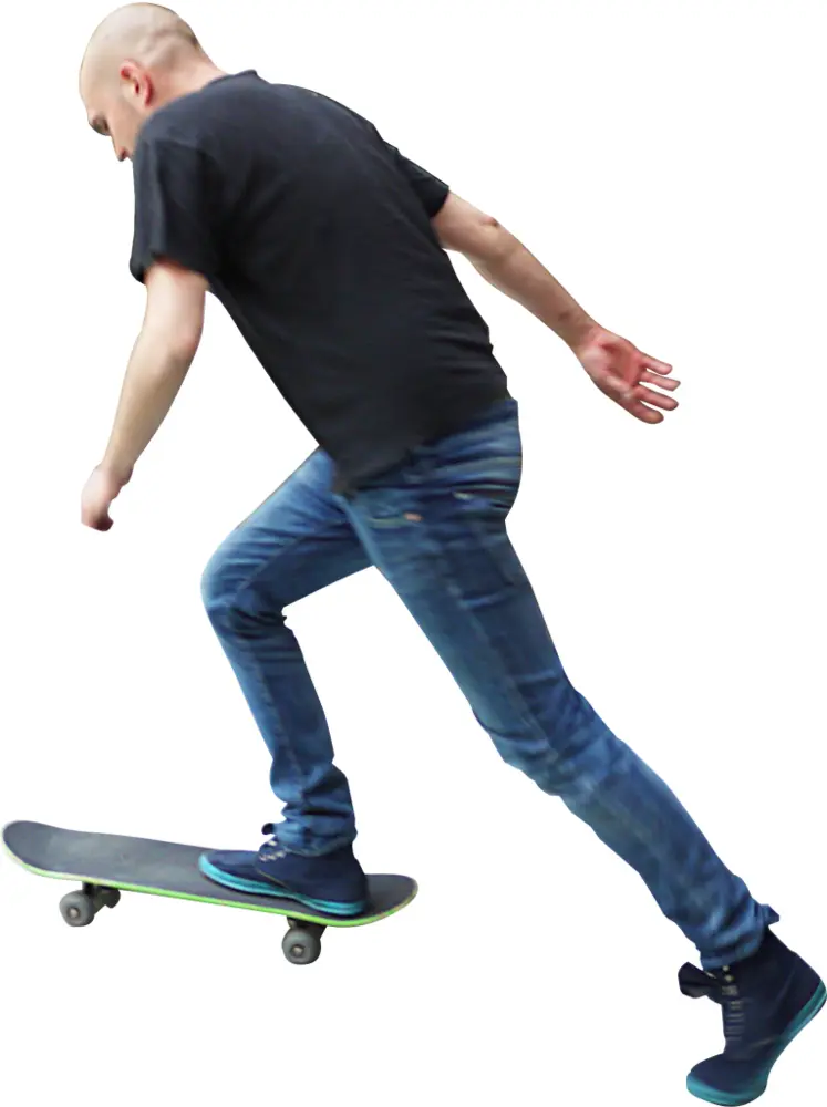 Skateboarder in Black Shirt
