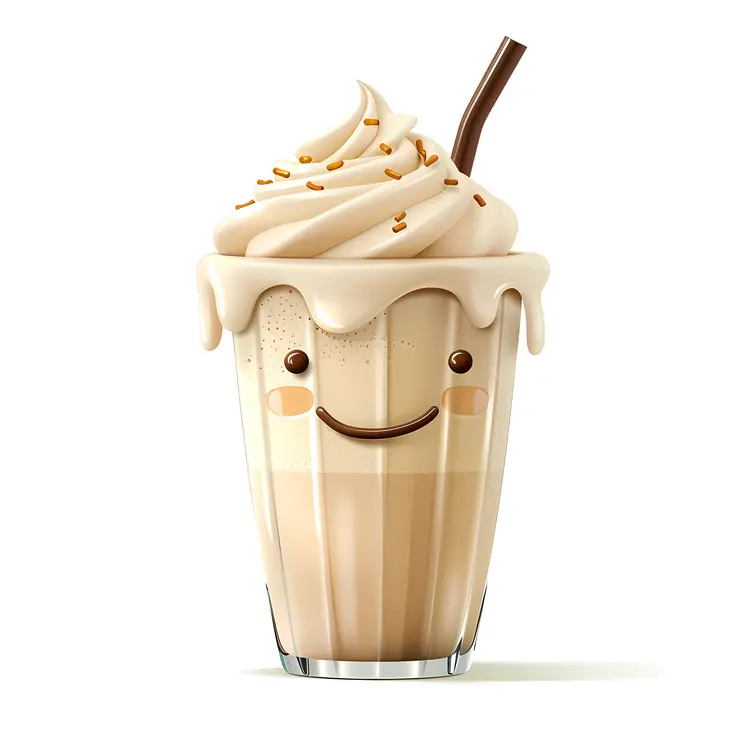 Smiling Milkshake with Whipped Cream
