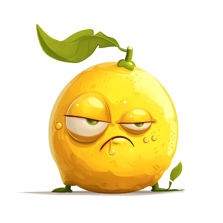 Grumpy Lemon with Leaf