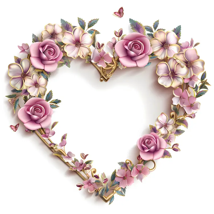 Heart-Shaped Floral Frame