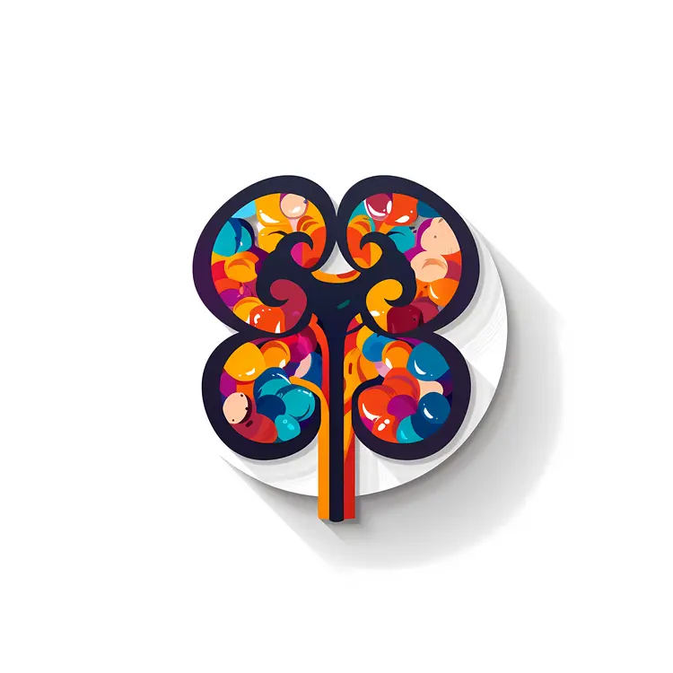 Colorful Artistic Kidney Symbol