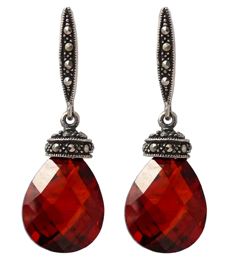 Red Gemstone Earrings for Elegant Fashion