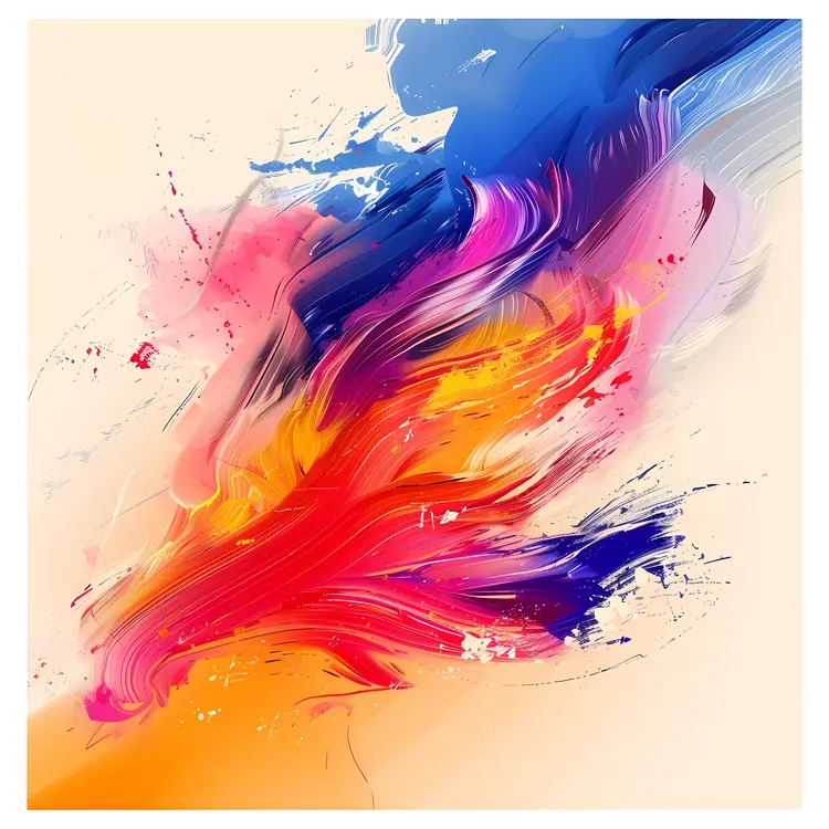 Vibrant Abstract Colorful Painting