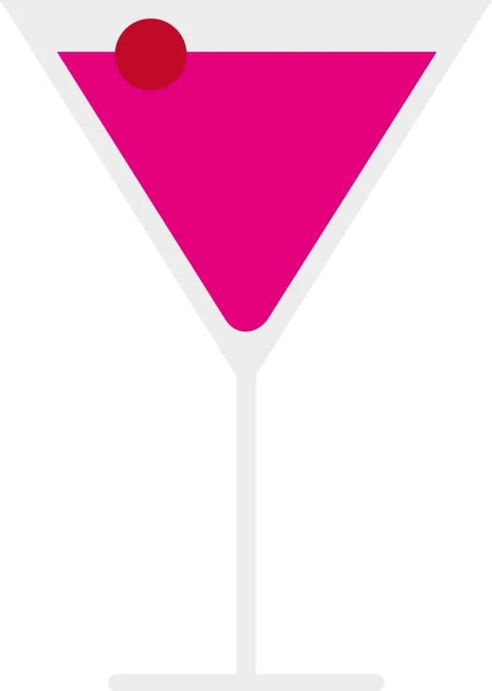 Pink Cocktail in Martini Glass