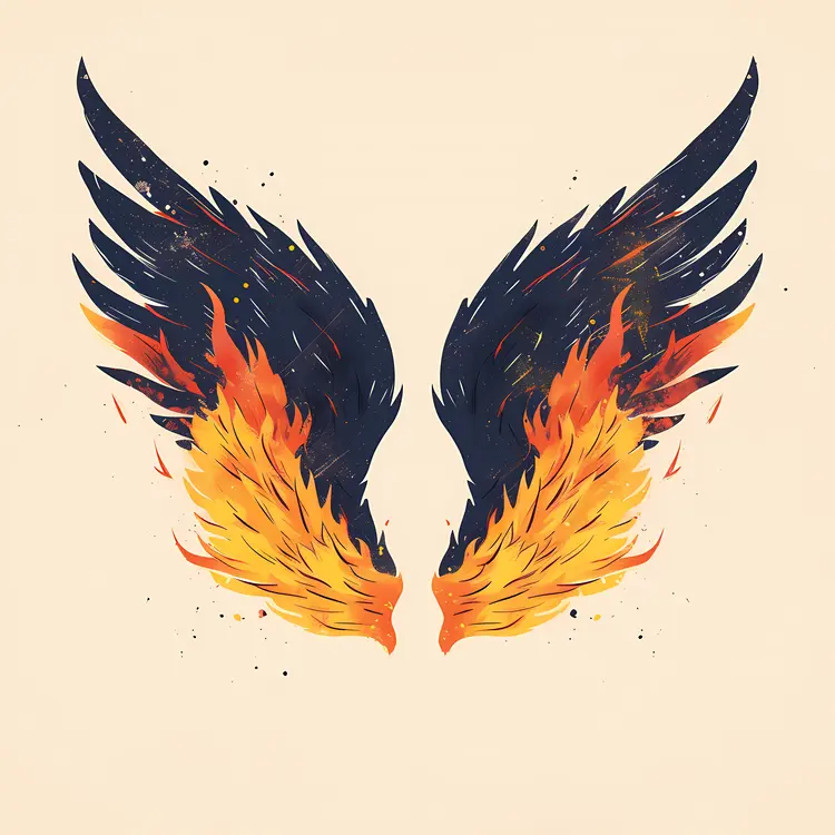 Stylized Fiery Wings