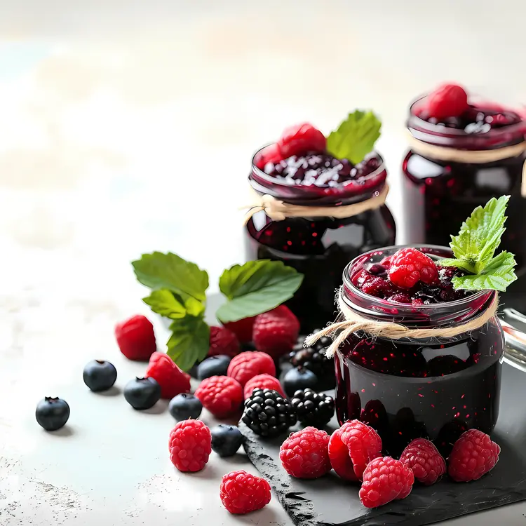 Homemade Berry Jam in Jars