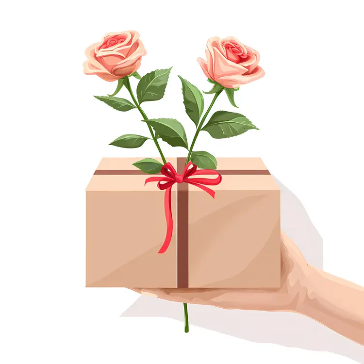 Gift Box with Roses