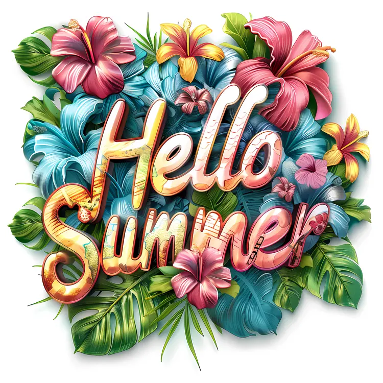Hello Summer with Colorful Flowers