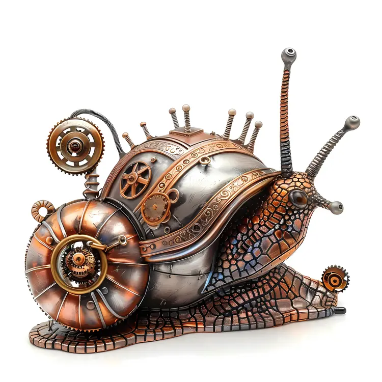 Steampunk Snail with Intricate Gears