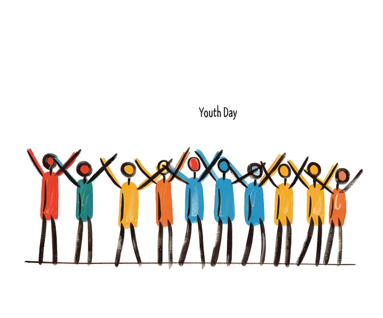 Youth Day Celebration with Stick Figures