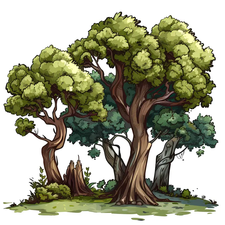 Lush Green Trees in a Forest