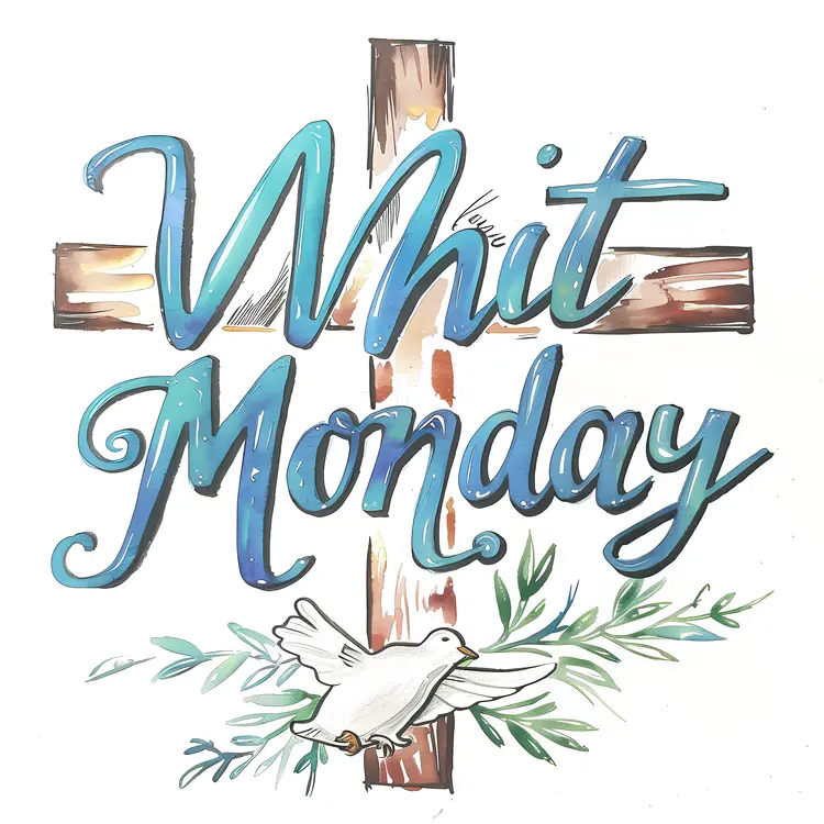 Whit Monday Cross with Dove and Leaves