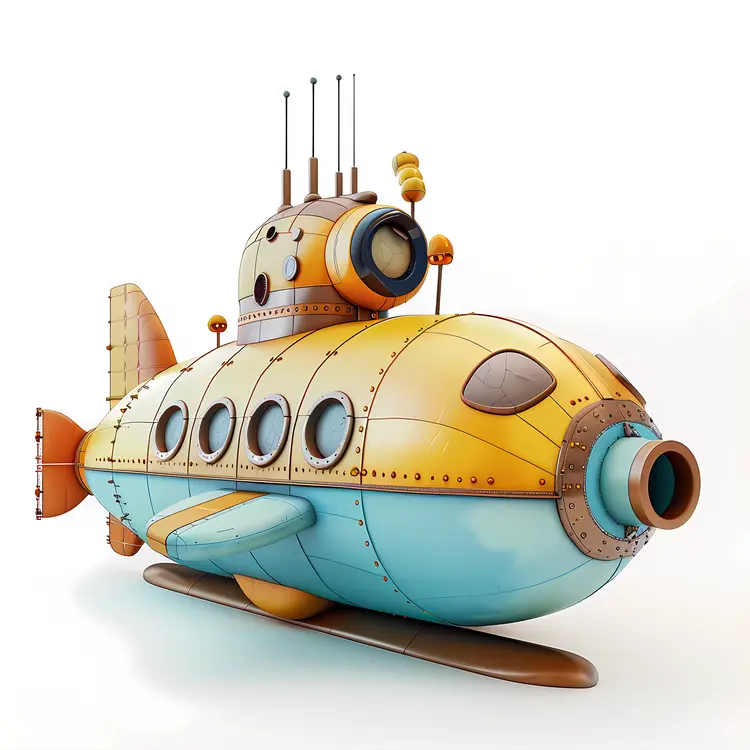 Yellow and Blue Submarine Illustration