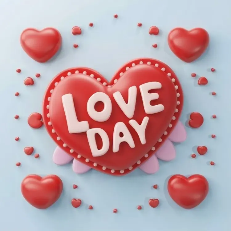 Red Heart Love Day Graphic
