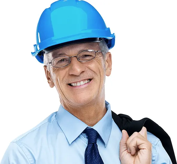 Smiling Engineer with Blue Hard Hat