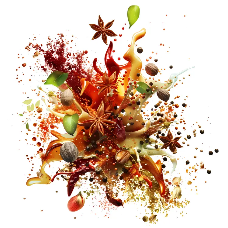 Colorful Spice Explosion for Culinary Art