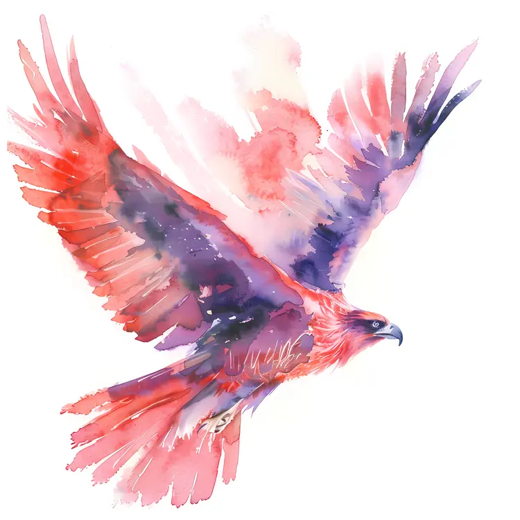 Colorful Eagle in Watercolor Art