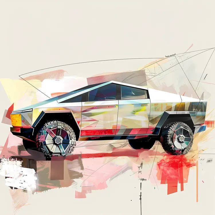 Colorful Futuristic Car Illustration