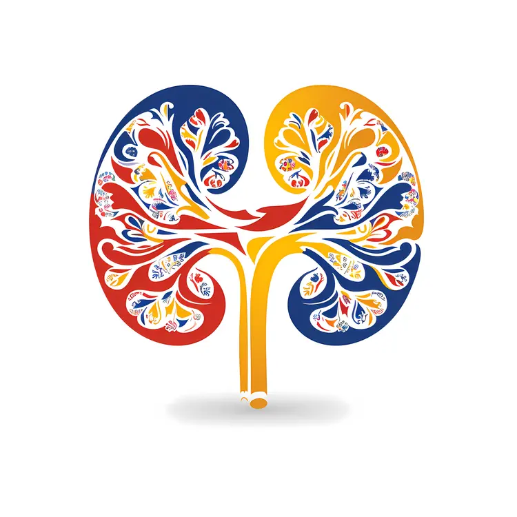 Decorative Kidney Symbol with Patterns