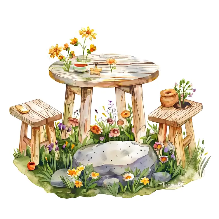 Rustic Wooden Garden Table for Outdoor Relaxation
