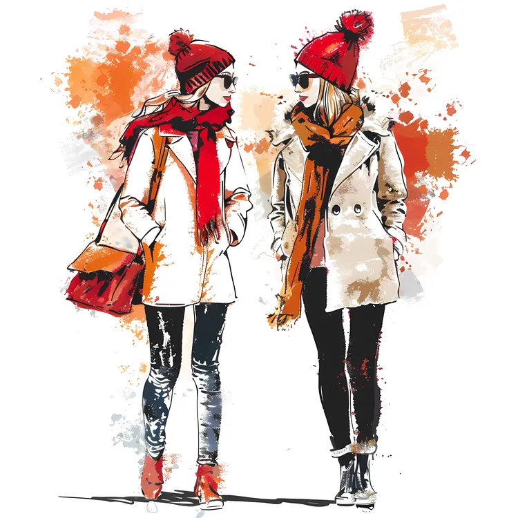 Two Women in Winter Attire