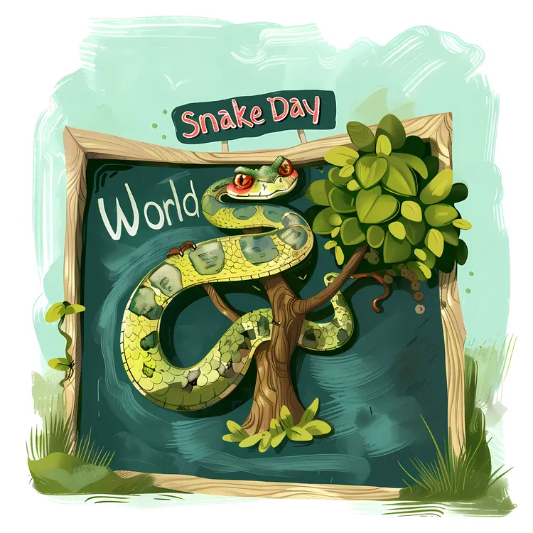 Green Snake for World Snake Day