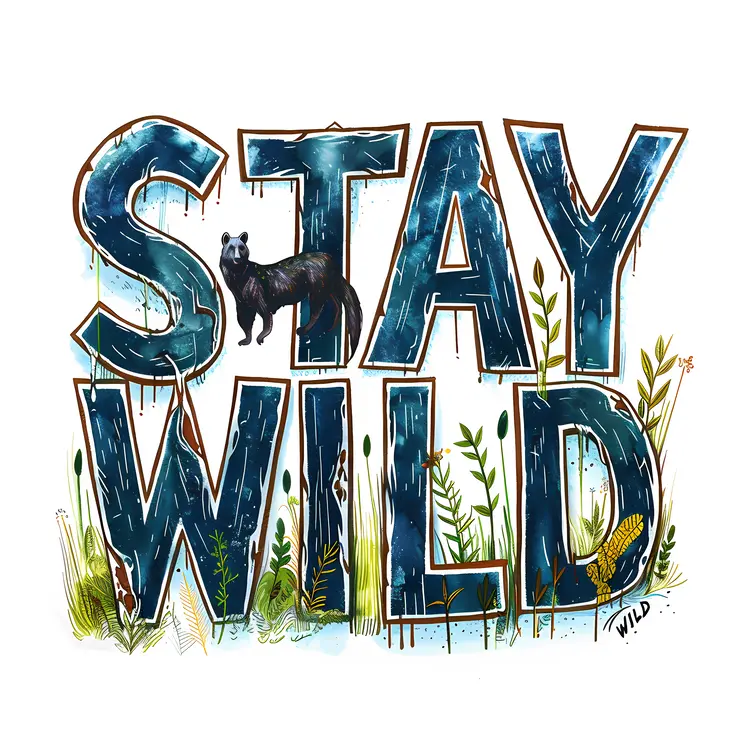 Stay Wild Text Illustration