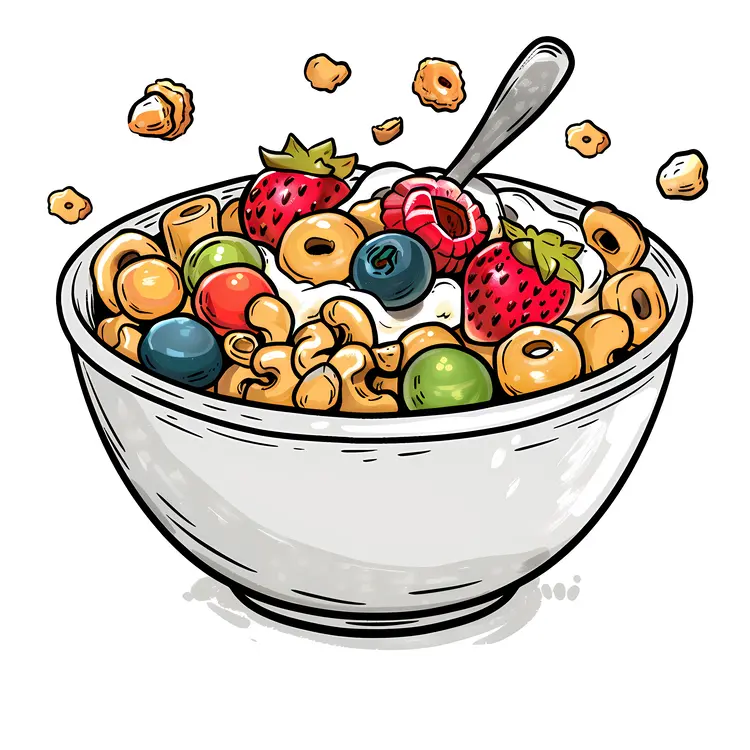 Bowl of Cereal with Fresh Berries