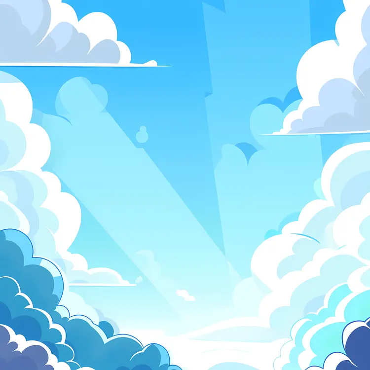 Sunlit Clouds in Blue Sky