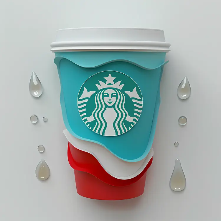 Blue and Red Starbucks Coffee Cup