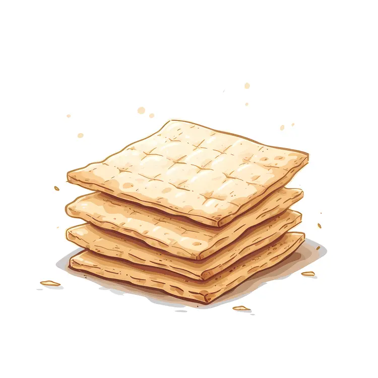 Stack of Crackers with Crumbs