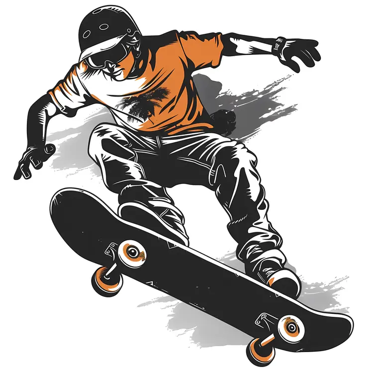 Stylish Skateboarder in Action