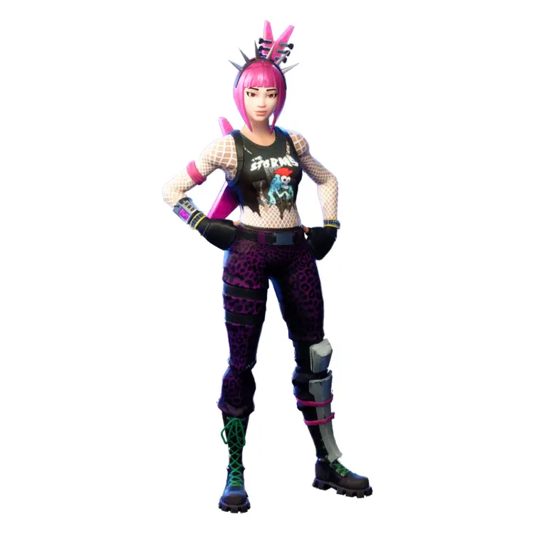 Pink-haired Punk Character in Virtual Outfit
