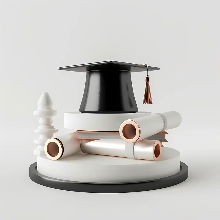 Graduation Cap and Diplomas for Academic Achievement